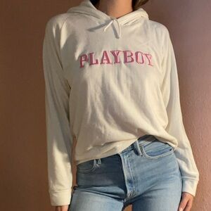 Y2K Playboy Pink & White Sweatshirt